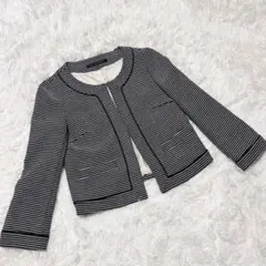 green label relaxing ノーカラージャケット　ボーダ