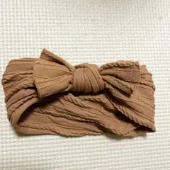 ヘアバンド ベビー 赤ちゃん ソフト 茶色 可愛い リボン ヘアアクセサリー