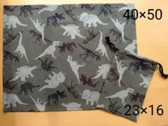 給食セット　ランチョンマット４０×５０　巾着袋　両紐　恐竜柄3
