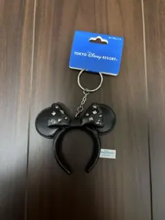 ディズニー ミニーちゃん キーホルダー スタッズ付きカチューシャ 黒色