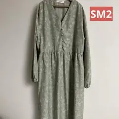 サマンサモスモス（Samansa Mos2）小花柄Vネックワンピース　グリーン