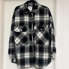 ZARA チェック柄シャツジャケット　USA-Lサイズ