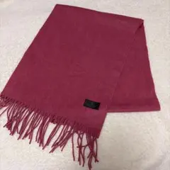 専用　カシミヤ100% ピンクマフラー フリンジ付き