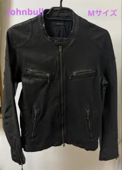 Johnbull ジョンブル メンズ レザージャケット ライダース 黒　M