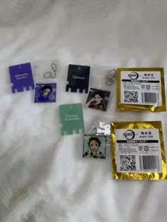 極楽湯　鬼滅の刃　銭湯錠風キーホルダー　3点