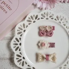 ୨୧ヘアクリップセットE-2୨୧ベビー&キッズ⑅﻿ハンドメイド⑅﻿