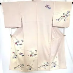 6k1661 着物 袷 訪問着 紫 白 金色 柄物 和装 洗える着物 - メルカリ