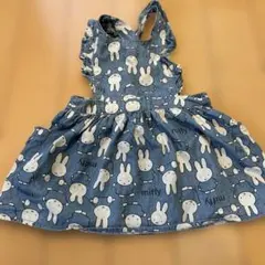 ミッフィー柄デニム風ワンピース 6-12ヶ月
