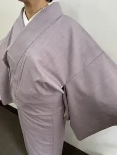 結城紬　薄い紫色