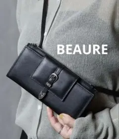 新品　タグ付き　BEAURE ビュレ　コンチョウォレットショルダー　牛革