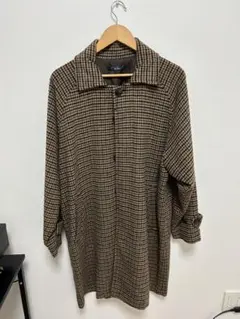 オーバー ロング ステンカラーコート ブリティッシュチェック 【美品】