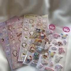ぷくっとシール　箔押しシール　キティ　マイメロ　リトルツインスターズ　サンリオ