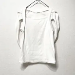 Chulatte トップス　七分袖　ホワイト　スクエアネック　Lサイズ