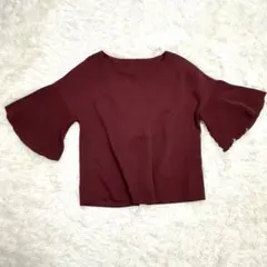 A2394【ロペ】美品✨フリルスリーブカットソー バックスリット 小さいサイズのサムネイル