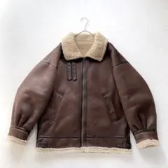 【あいこ様】Ungrid レディース フェイクムートンボアブルゾン ブラウンS