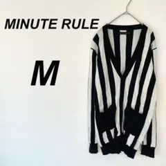 ⭐️ミニッツルール⭐️ストライプ柄　長袖カーディガン　ネイビー　M カジュアル
