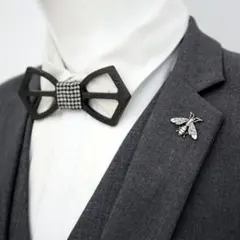 ハチ モチーフ ブローチ ラペルピン 蜜蜂 シルバー アンティーク調【新品】