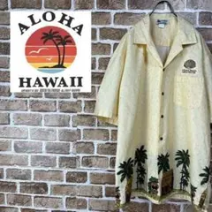 90's ALOHA REPUBLIK USA製　ヤシの木総柄　アロハシャツのサムネイル