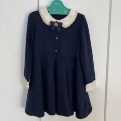 ネイビー 襟付きフォーマルワンピース