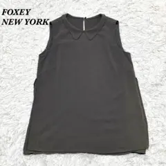 清楚♡上品 FOXEY フォクシーニューヨーク 白襟 ノースリーブ ブラウス 