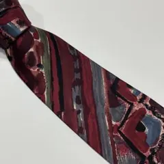 ネクタイ　アート　ストライプ　シルク　古着