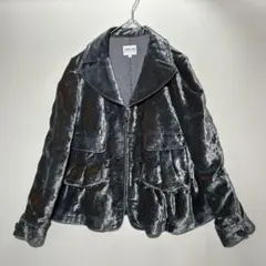 アルマーニ　ARMANI　COLLEZIONI　ベロア　ジャケット グレー　光沢のサムネイル