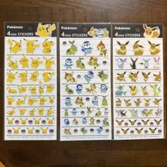 【正規品】4サイズステッカー　ポケモン　ピカチュウ イーブイ ポッチャマ