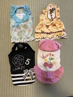 犬服 4着セット フリル チェリー柄　まとめ売り
