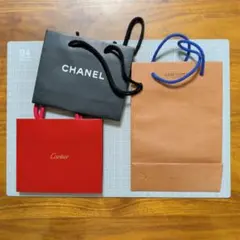 CHANEL Cartier Louis Vuitton ショッパー 3枚