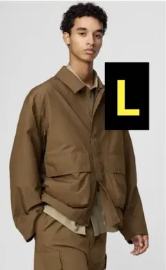 【完売品】コットンショートブルゾン　L ブラウン