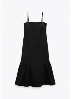 【極美品】ZARA ミディ丈キャミソールワンピース L