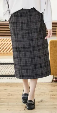 ☆新品、未使用☆ GLACIERチェック柄ナロースカート　Mサイズ