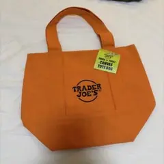 【新品未使用タグ付き】Trader Joe's キャンバストートバッグ オレンジ