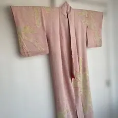 総絞り　ピンク系　小紋　袷