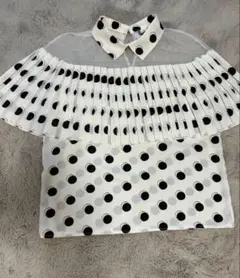 ドット　デザイン　ブラウス　韓国