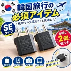 韓国旅行必須アイテム SEタイプ4.8mm変換プラグ 2個セット 海外旅行充電用