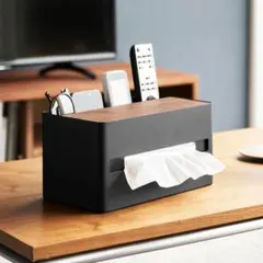 【新品未使用】山崎実業 厚型対応ティッシュケース&リモコンスタンド リン