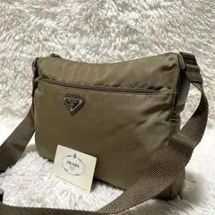 【良品】PRADA プラダ　カメラバッグ　ショルダーバッグ　ナイロン　カーキ