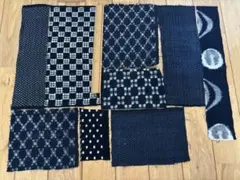 古布　藍染め綿絣　９枚　１