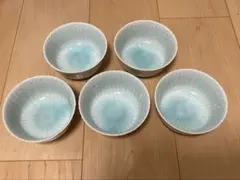 有田焼　青白磁菊彫　小鉢５セット