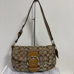 COACH コーチ ソーホー ダークブラウン シグネチャー ワンショルダーバッグ