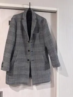 INHERIT チェスターコート グレー チェック柄