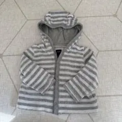 フード付きストライプアウター