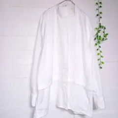 ユニクロ　+J スピーマコットンシャツ　長袖 ホワイト　3XL　大きいサイズ