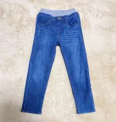 デニムブルー ゴムウエスト スリムフィットパンツ 120