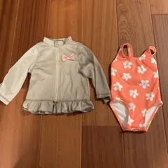 ベビー水着とラッシュガードセット 80