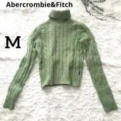 アバクロンビー＆フィッチ ウール ケーブルニット タートルネック レディース M