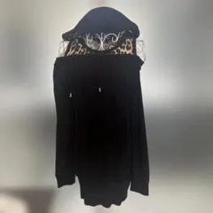 レオパード柄フード付きオフショルダー