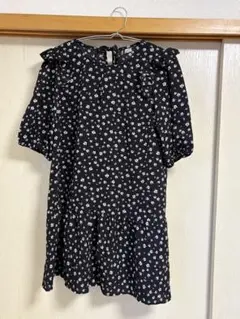 H＆M ワンピース 黒 花柄