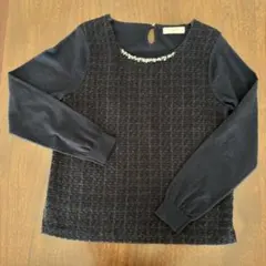 ビーズ装飾付き長袖トップス